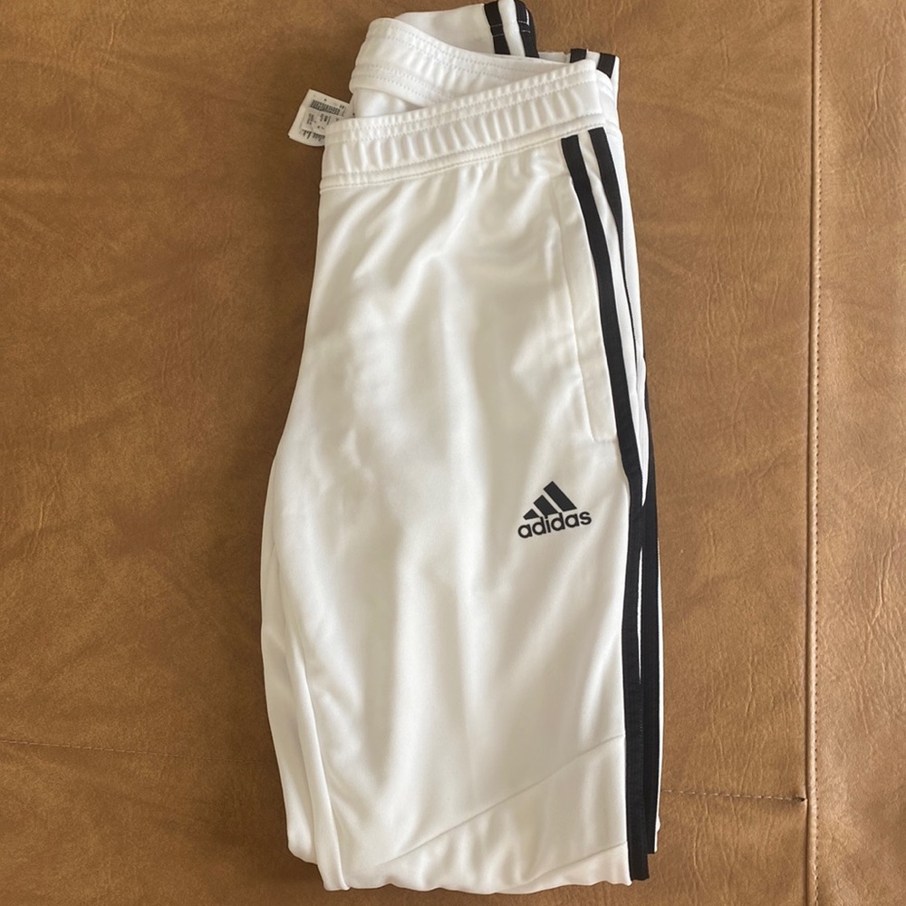Adidas white joggers